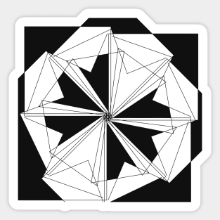 Black White Mandala Geometric flower Sticker